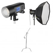 Godox Ad400pro Witstro Battery-powered Monolight Kit With Softbox And C-stand