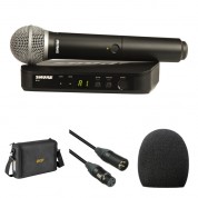 Shure Blx24/pg58 Wireless Handheld Microphone System With Pg58 Capsule And Bag Kit (h10: 542 To 572 Mhz)