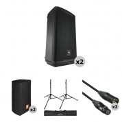 Jbl Dual Eon712 Powered Speaker Kit With Stands, Covers, Bag, And Cables