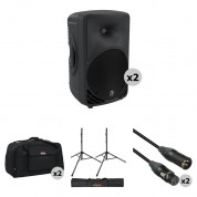 Mackie Srm350 Pair Kit With Stands, Cables, And Bags