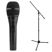 Polsen M-85-b Professional Dynamic Handheld Microphone Kit With Stand And Cable (black)