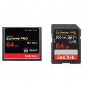 Sandisk 64gb Extreme Pro Compactflash & 64gb Extreme Pro Uhs-i Sdxc Memory Card Kit