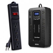 Cyberpower Ec850lcd Uninterruptible Power Supply And Cyberpower Csb404 4-outlet Surge Protector