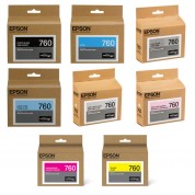 Epson T760 Ultrachrome Hd Eight Ink Cartridge Kit With Photo Black