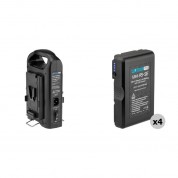 Watson Pro 4 X 95wh Slim Batteries & Simultaneous Dual Charger V-mount Kit