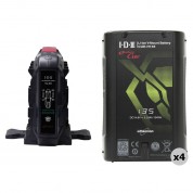 Idx System Technology 4 X 134wh V-mount Batteries With 4-bay V-mount Charger & Power Supply Kit