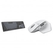 Logitech Mx Mechanical Wireless Keyboard & Mx Master 3s Mouse Set (clicky Switches, Pale Gray)