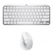 Logitech Wireless Mx Keys Mini Keyboard & Lift Vertical Ergonomic Mouse Creative Kit (pale Gray / White)