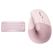 Logitech Mx Keys Mini Wireless Keyboard & Lift Vertical Mouse Set (rose)