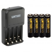 Watson 4-bay Charger For Aa/aaa Nimh Batteries With 4-pack Of Mx Aaa Nimh Rechargeable Batteries Kit