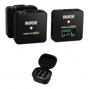 Rode Wireless Go Ii 2-person Compact Digital Wireless Microphone System/recorder With Charging Case Kit (2.4 Ghz, Black)