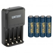 Watson 4-bay Charger For Aa/aaa Nimh Batteries With 4-pack Of Aaa Nimh Rechargeable Batteries Kit