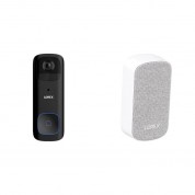 Lorex B463ajdb-e 2k Qhd Wi-fi Battery-powered Video Doorbell (black) With Acchm2-b Wi-fi Chimebox