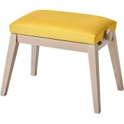 K&m Piano Bench (gray & Yellow Velvet)