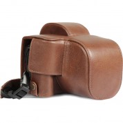 Megagear Leather Camera Case For Canon Eos R100 With 18-45mm Lens (brown)