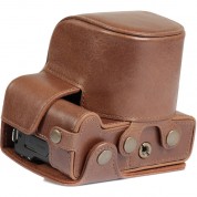 Megagear Leather Camera Case For Canon Eos R100 With 18-45mm Lens (brown)