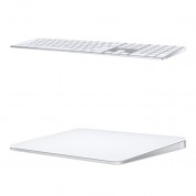 Apple Magic Wireless Silver Keyboard With Numeric Keypad And White Magic Trackpad Kit