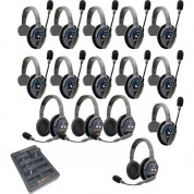 Eartec Ultralite Pro16 Long-range Dual-channel Full-duplex Wireless Intercom System With 1 Single-ear & 14 Dual-ear Headsets (2.4 Ghz)