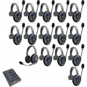 Eartec Ultralite Pro16 Long-range Dual-channel Full-duplex Wireless Intercom System With 14 Single-ear & 1 Dual-ear Headsets (2.4 Ghz)