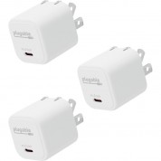 Plugable 30w Gan Usb-c Wall Charger (white, 3-pack)