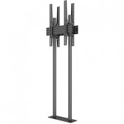 Mount-it! Dual-screen Dual-pole Floor Stand With Bolt-down Base