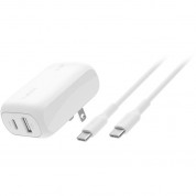 Belkin Boostcharge 42w 2-port Usb Wall Charger With Usb-c Cable