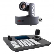 Aida Imaging 2 X Hd Ndi Hx Ptz Cameras With 20x Zoom + Ptz View Ip Controller Bundle