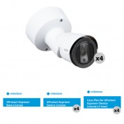 Axis Communications Four M2035-le 1080p Outdoor Network Bullet Cameras With Milestone Xprotect Express+ License Bundle