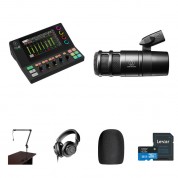 Mackie Dlz Creator Xs Podcast Kit With At2040 Mic, Boom Arm, And Headphones