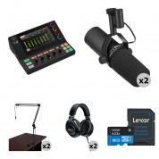 Mackie Dlz Creator Xs 2-person Podcast Kit With Sm7b Mics, Boom Arms, And Headphones